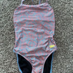 Pink and blue speedo One piece swimsuit